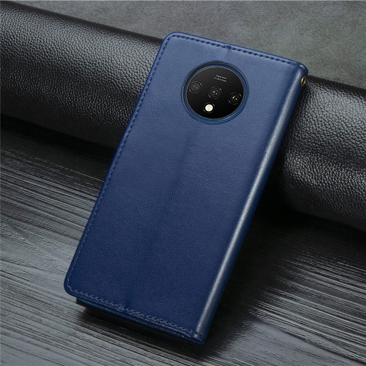 Wallet Leather Stand Case for OnePlus 7T - Blue-10