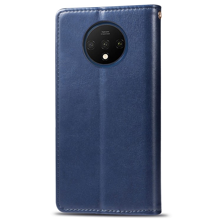 Wallet Leather Stand Case for OnePlus 7T - Blue-3