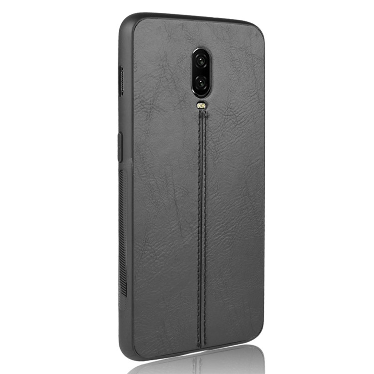 PU Leather + PC + TPU Hybrid Phone Case for OnePlus 6T - Black-4