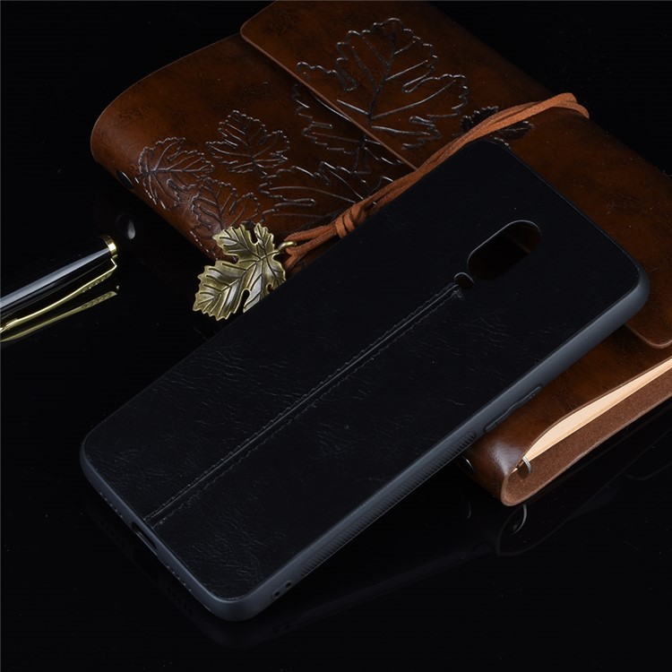 PU Leather + PC + TPU Hybrid Phone Case for OnePlus 6T - Black-7