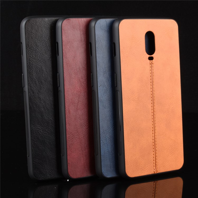 PU Leather + PC + TPU Hybrid Phone Case for OnePlus 6T - Black-8