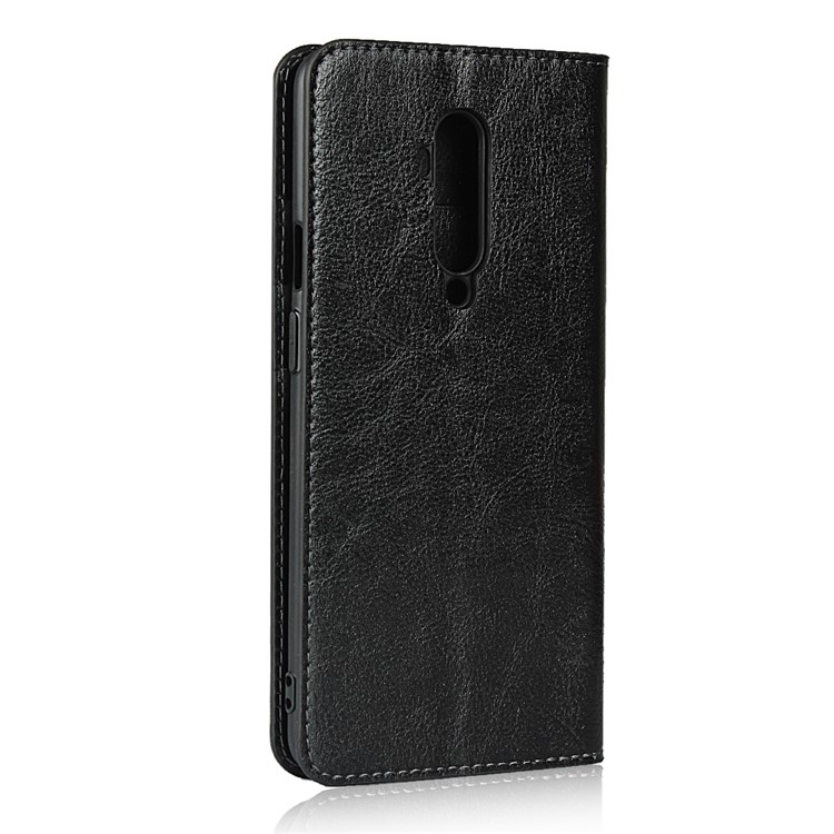Crazy Horse Skin Genuine Leather Wallet Phone Case for OnePlus 7T Pro - Black-3