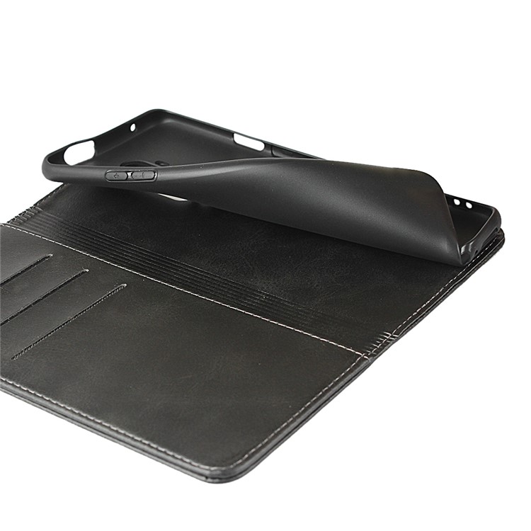 Couro Caixa De Telefone Estande Carteira Absorvida Automaticamente Para OnePlus 7T Pro - Preto-7