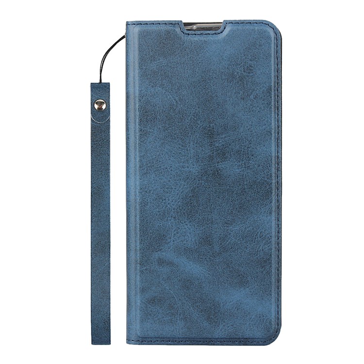 TPU + PU Shell Caso Estande De Couro Com Alça Para OnePlus 7T Pro - Azul-2