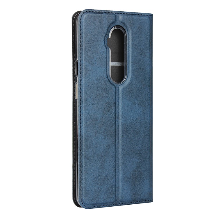 TPU + PU Shell Caso Estande De Couro Com Alça Para OnePlus 7T Pro - Azul-4