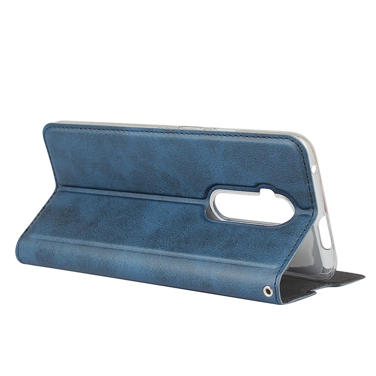 TPU + PU Shell Caso Estande De Couro Com Alça Para OnePlus 7T Pro - Azul-5