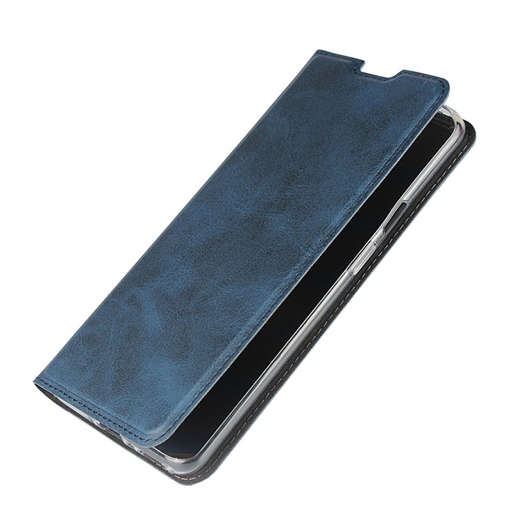 TPU + PU Shell Caso Estande De Couro Com Alça Para OnePlus 7T Pro - Azul-7