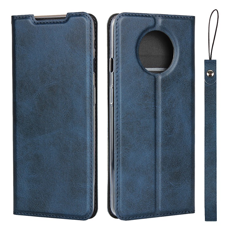 Cuir Support Cas Avec Fente Pour Carte OnePlus 7T - Bleu-1
