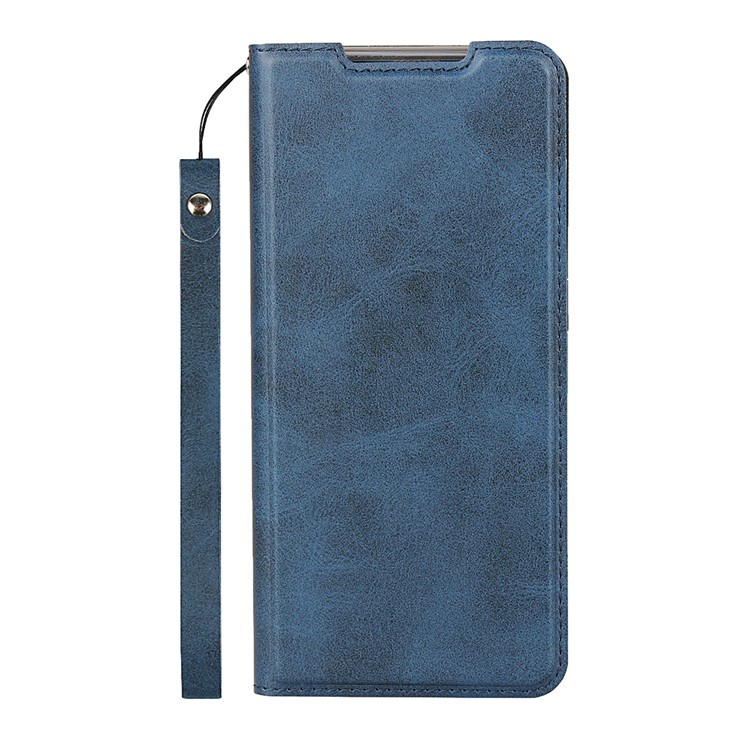 Cuir Support Cas Avec Fente Pour Carte OnePlus 7T - Bleu-2