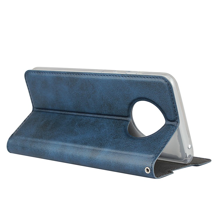 Cuir Support Cas Avec Fente Pour Carte OnePlus 7T - Bleu-5