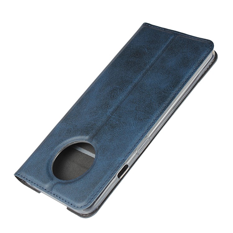 Cuir Support Cas Avec Fente Pour Carte OnePlus 7T - Bleu-6