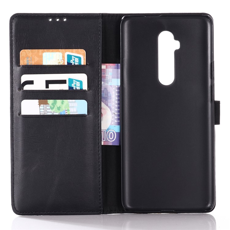 Crazy Horse Leder Brieftasche Schutz Retro Abdeckung Für OnePlus 7T Pro - Schwarz-3