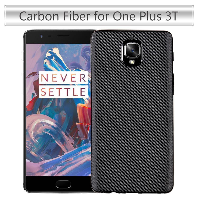 Carbon Fiber Soft TPU Mobile Phone Case for OnePlus 3T / 3 - Black-1