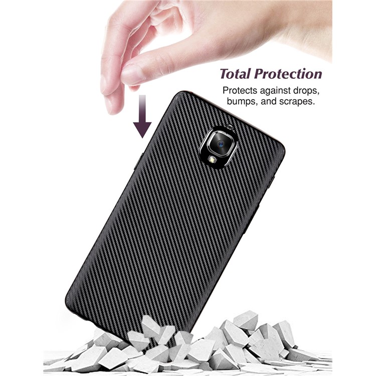 Carbon Fiber Soft TPU Mobile Phone Case for OnePlus 3T / 3 - Black-2