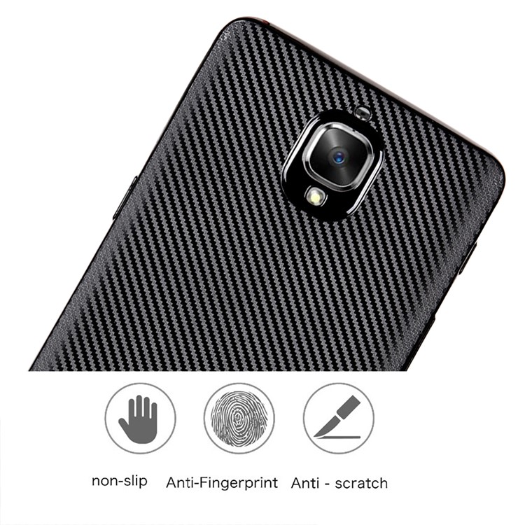 Carbon Fiber Soft TPU Mobile Phone Case for OnePlus 3T / 3 - Black-3
