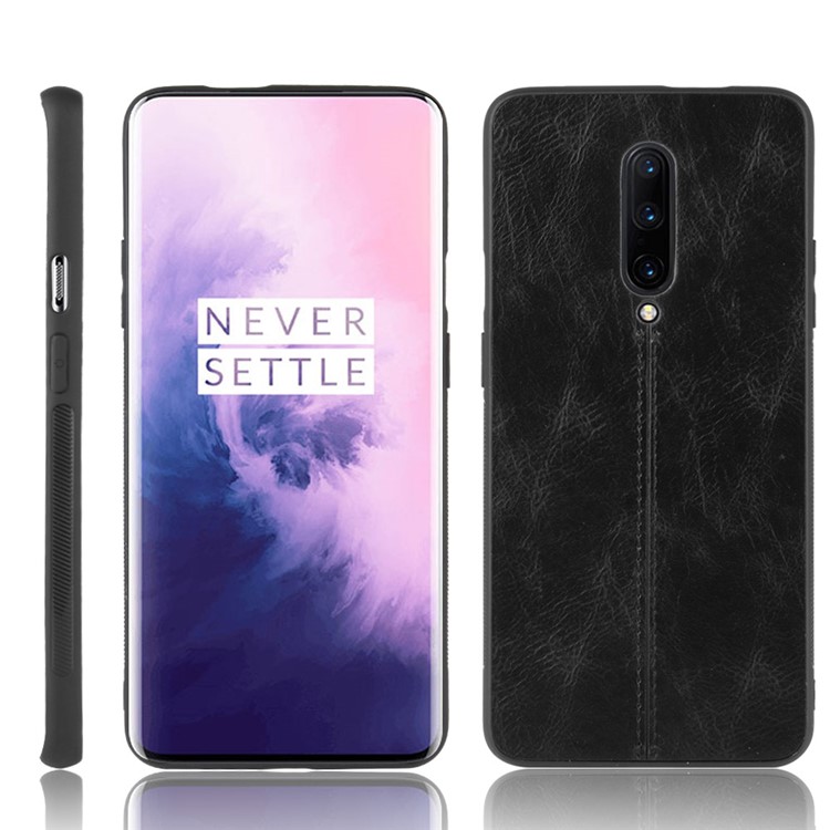 PC + TPU + PU Cuir Combo Phone Phone Téléphone Pour OnePlus 7 Pro - le Noir