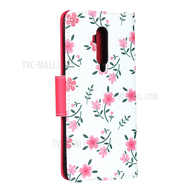 Pattern Printing PU Leather Wallet Phone Case with Strap for OnePlus 7T Pro - Rose-3