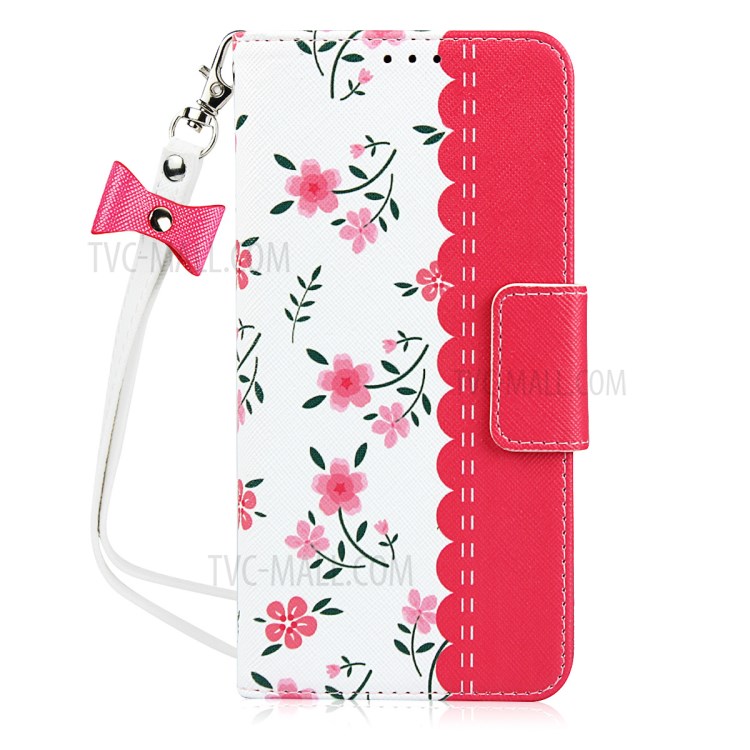 Pattern Printing PU Leather Wallet Phone Case with Strap for OnePlus 7T Pro - Rose-8