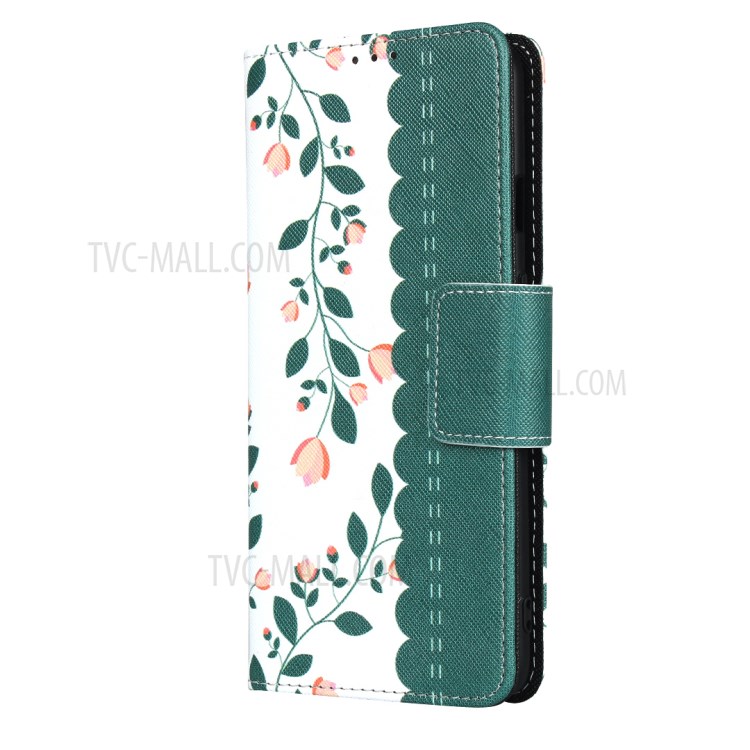 Pattern Printing PU Leather Wallet Phone Cover with Strap for OnePlus 7T - Green-2