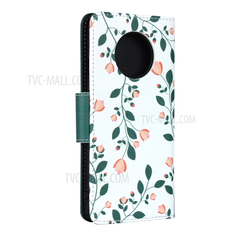 Pattern Printing PU Leather Wallet Phone Cover with Strap for OnePlus 7T - Green-3