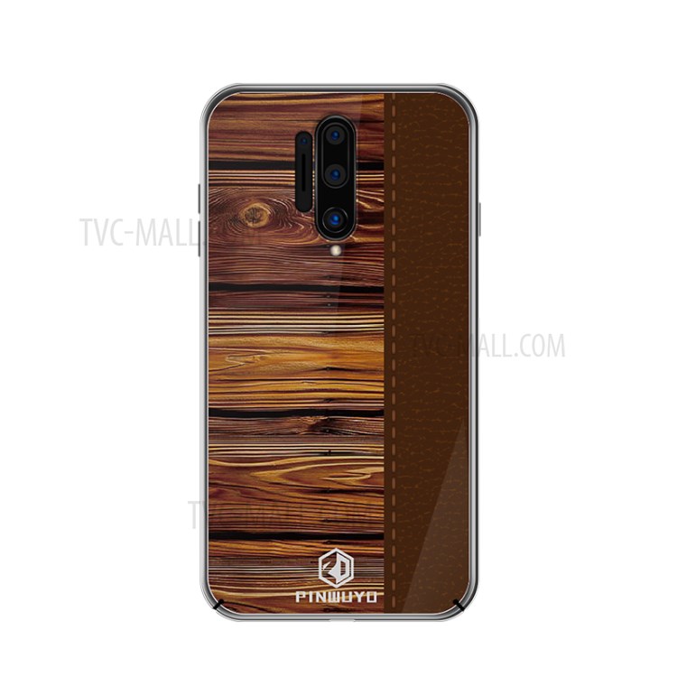 PINWUYO Pin Dun Series Wood Grain Hard PC Mobile Phone Shell Case for OnePlus 8 Pro - Brown-2