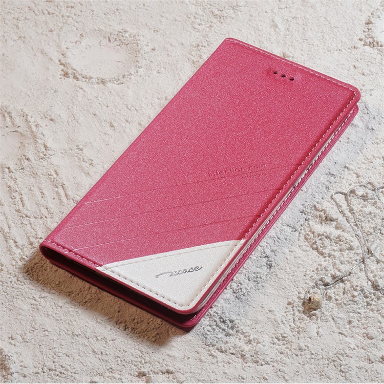 TSCASE Sand-like Texture Leather Case with Stand for OnePlus 5 - Rose-6