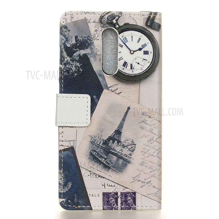 Pattern Printing Wallet PU Leather Style Phone Cover for OnePlus 8 - Eiffel Tower and Letters-4