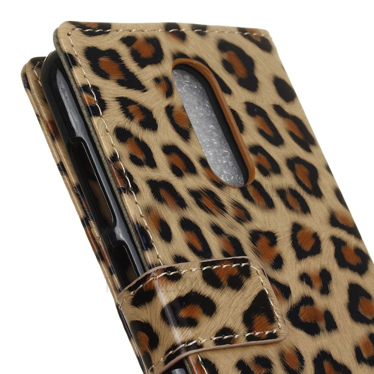 Leopard Texture Leather Phone Shell with Wallet Stand for OnePlus 8-8