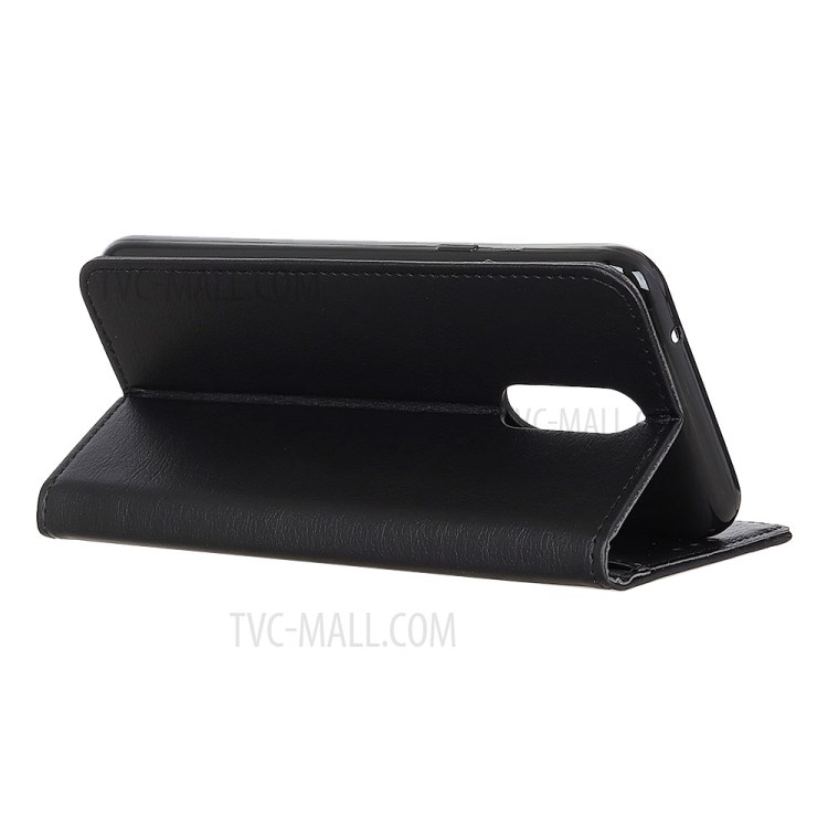 Copertura Della Protezione Del Cuoio Del Basamento Tessitura Portafoglio Litchi Per OnePlus 8 - Nero-7
