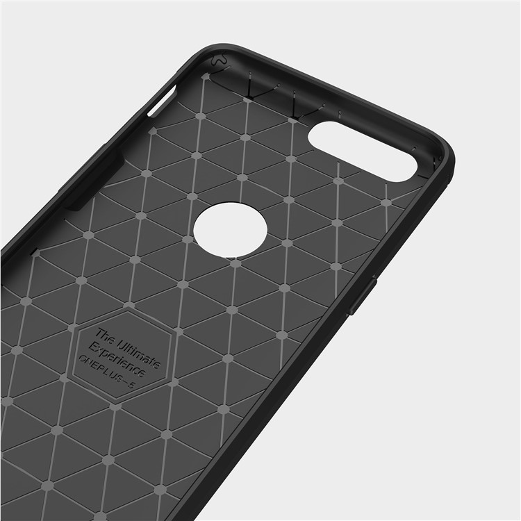 Carbon Fiber Texture Brushed TPU Back Case for OnePlus 5 - Black-5