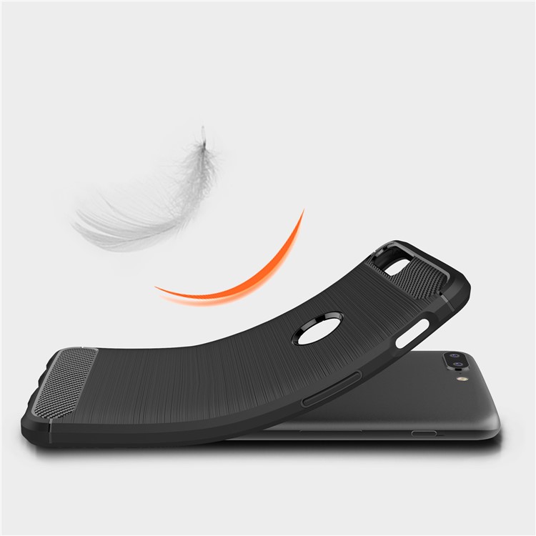 Carbon Fiber Texture Brushed TPU Back Case for OnePlus 5 - Black-7