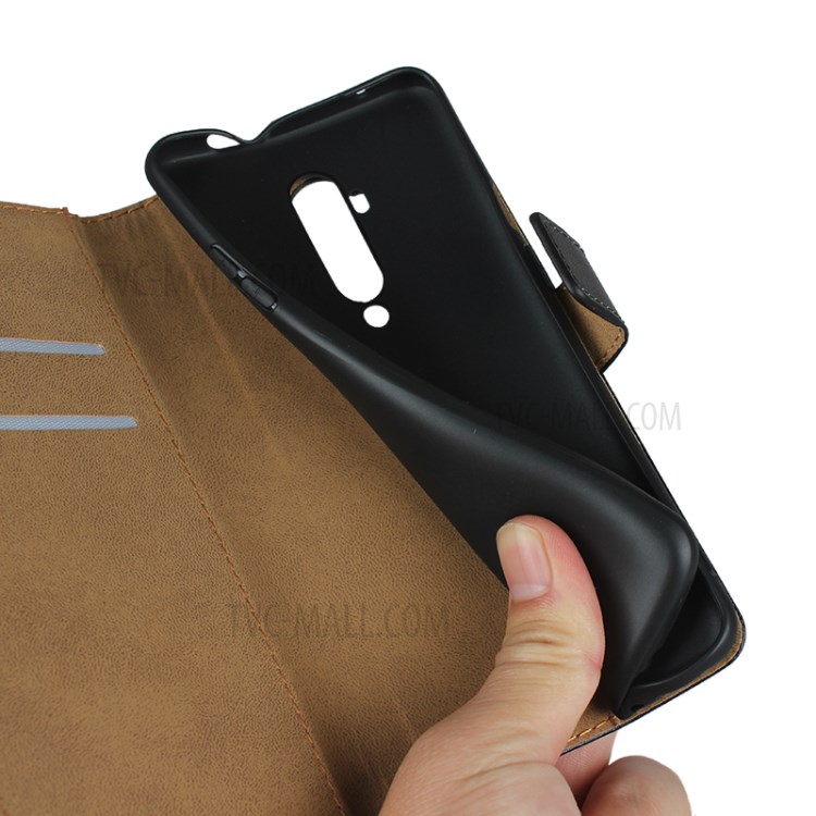 Genuine Leather Shell with Stand Wallet Protective Case for OnePlus 7T Pro-12