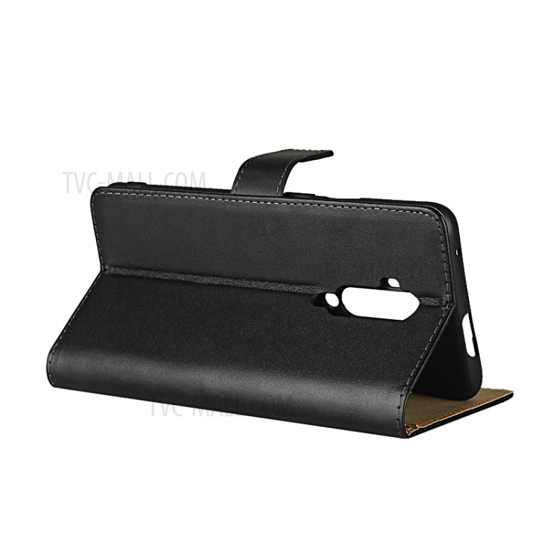 Genuine Leather Shell with Stand Wallet Protective Case for OnePlus 7T Pro-6