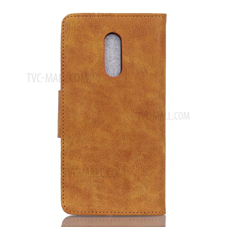 Vintage Style Leather Wallet Case for OnePlus 8 - Brown-11