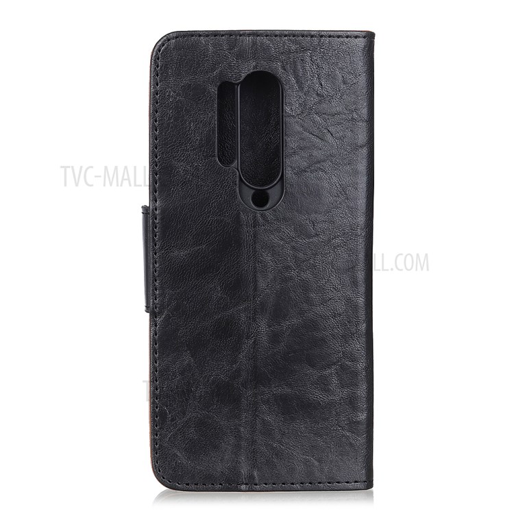 Crazy Horse Split Leather Wallet Magnetic Shell Case for OnePlus 8 Pro - Black-3