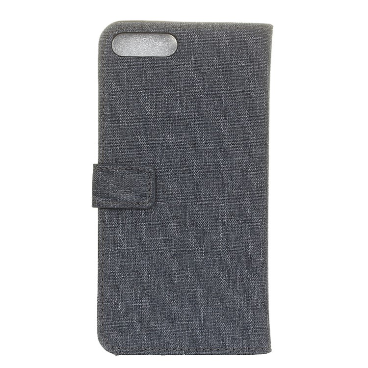Linen Cloth PU Leather Wallet Case for OnePlus 5 - Black-2