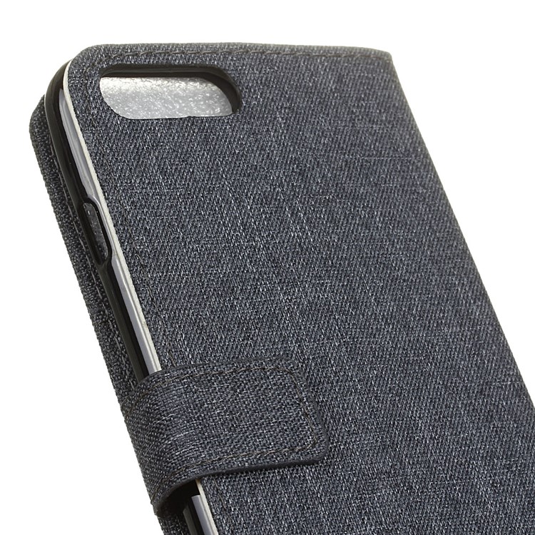Linen Cloth PU Leather Wallet Case for OnePlus 5 - Black-3