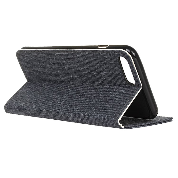 Linen Cloth PU Leather Wallet Case for OnePlus 5 - Black-6