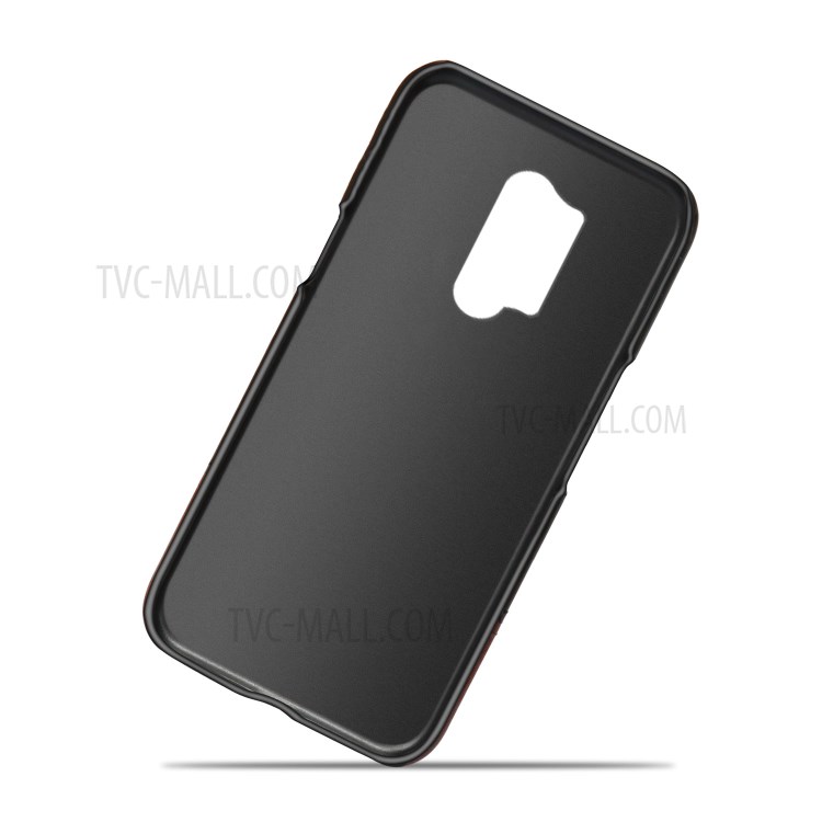 KSQ PU Leather Coated Dual-color Splicing PC Cover for OnePlus 8 Pro - Black / Wine Red-3