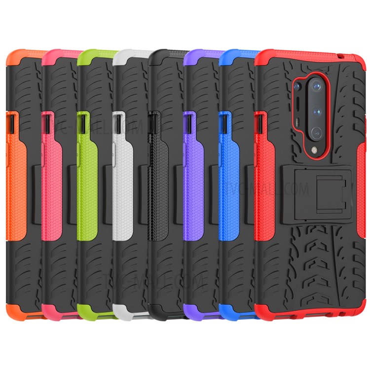 Solide PC + TPU Combo Avec Béquille Pour OnePlus 8 Pro - Noir-10