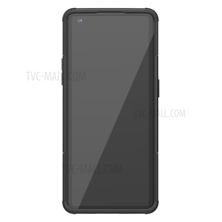 Solid PC + TPU Combo Case with Kickstand for OnePlus 8 Pro - Black-5