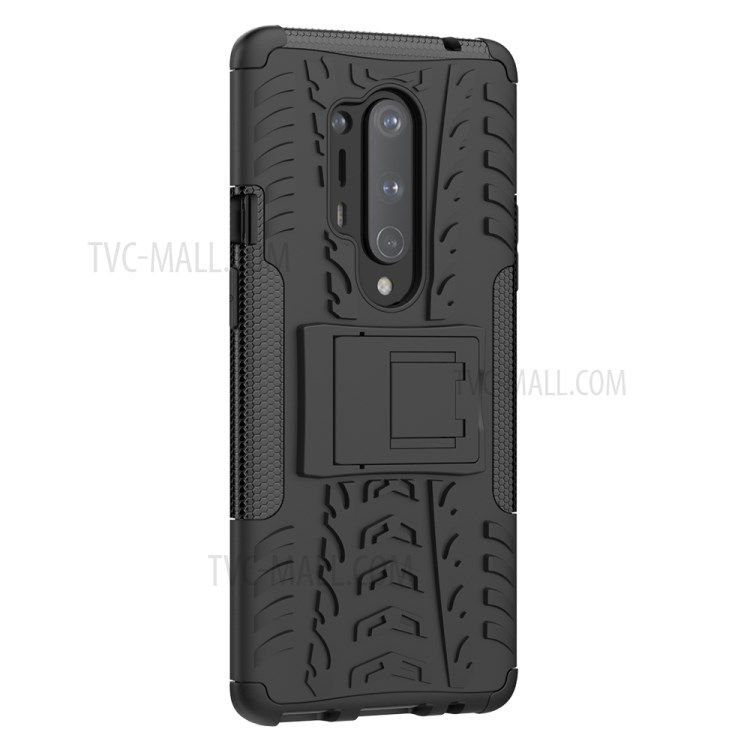 Solide PC + TPU Combo Avec Béquille Pour OnePlus 8 Pro - Noir-6