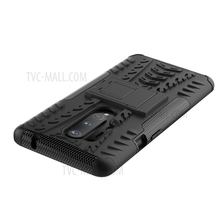 Solid PC + TPU Combo Case with Kickstand for OnePlus 8 Pro - Black-8