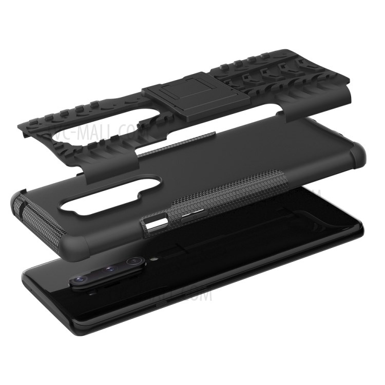 Solid PC + TPU Combo Case with Kickstand for OnePlus 8 Pro - Black-9