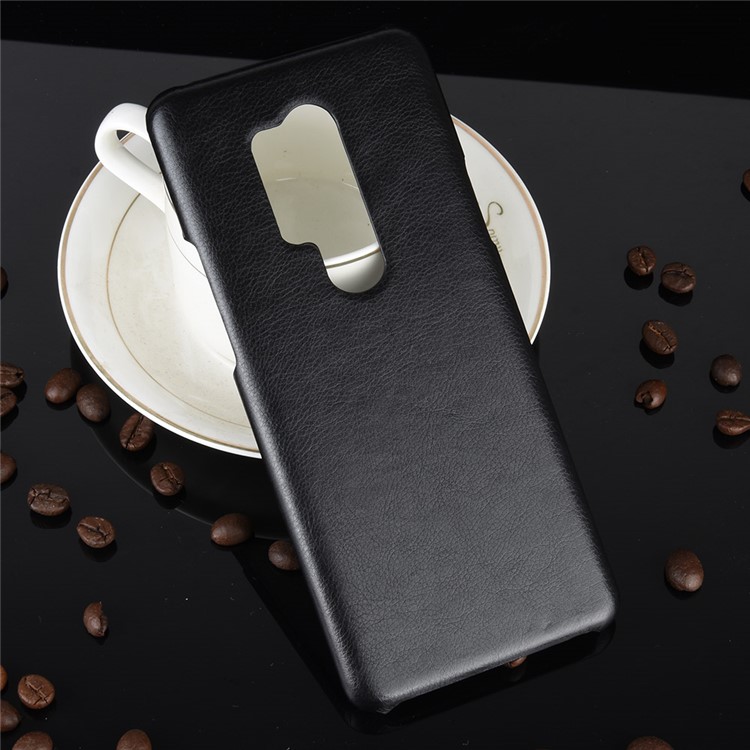 Litchi Skin PU Leather Coated Plastic Mobile Phone Hard Shell for OnePlus 8 Pro - Black-2