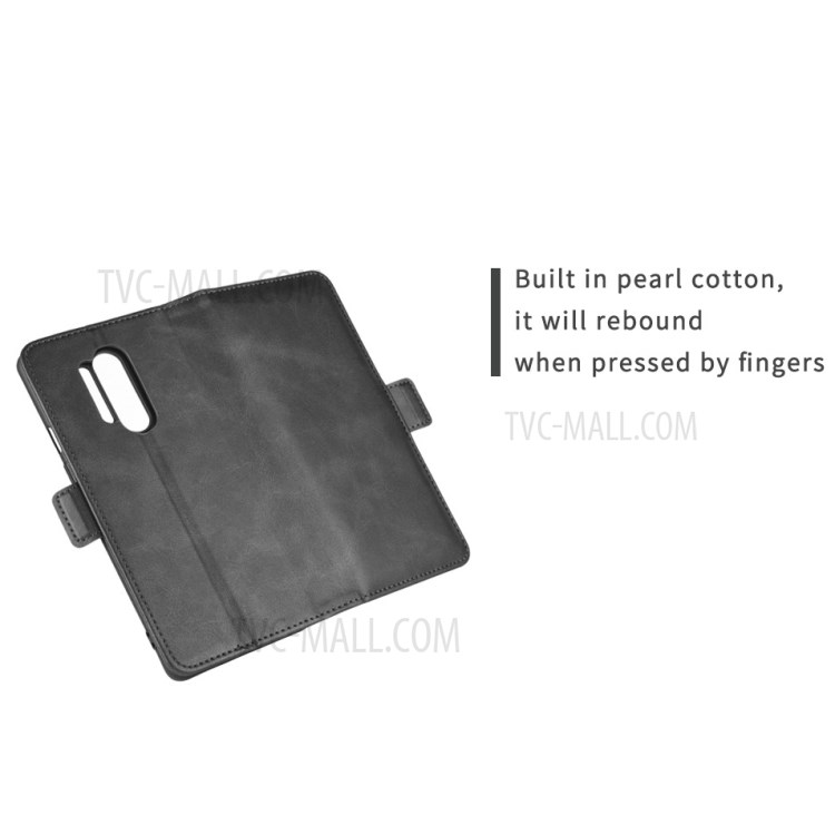 Double Clasp Flip Leather Wallet Stand Phone Case Cover for OnePlus 8 Pro - Black-10