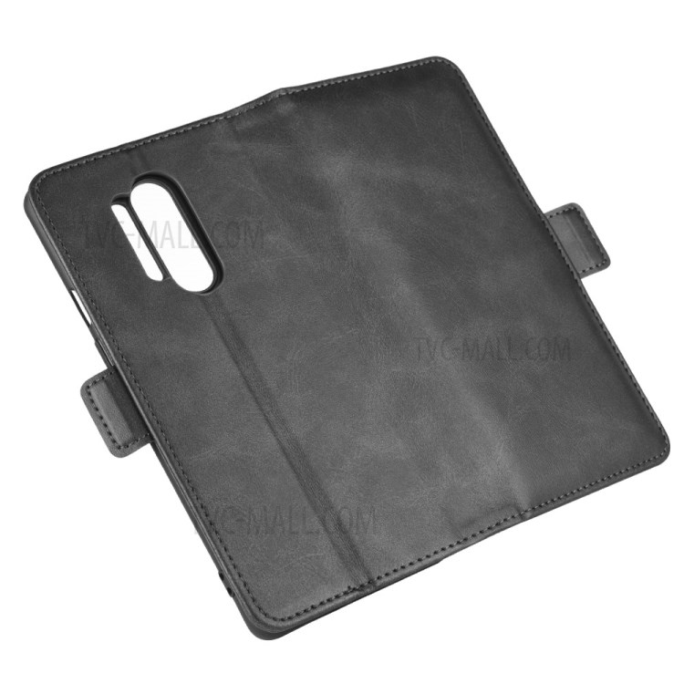 Double Clasp Flip Leather Wallet Stand Phone Case Cover for OnePlus 8 Pro - Black-2