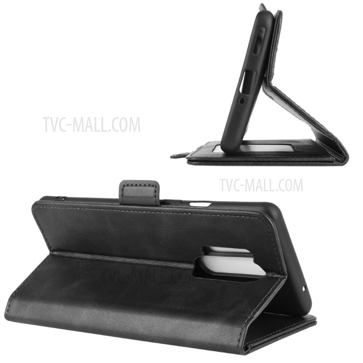 Double Clasp Flip Leather Wallet Stand Phone Case Cover for OnePlus 8 Pro - Black-6