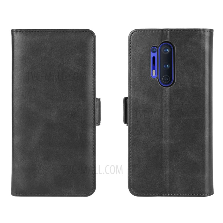 Double Clasp Flip Leather Wallet Stand Phone Case Cover for OnePlus 8 Pro - Black-7