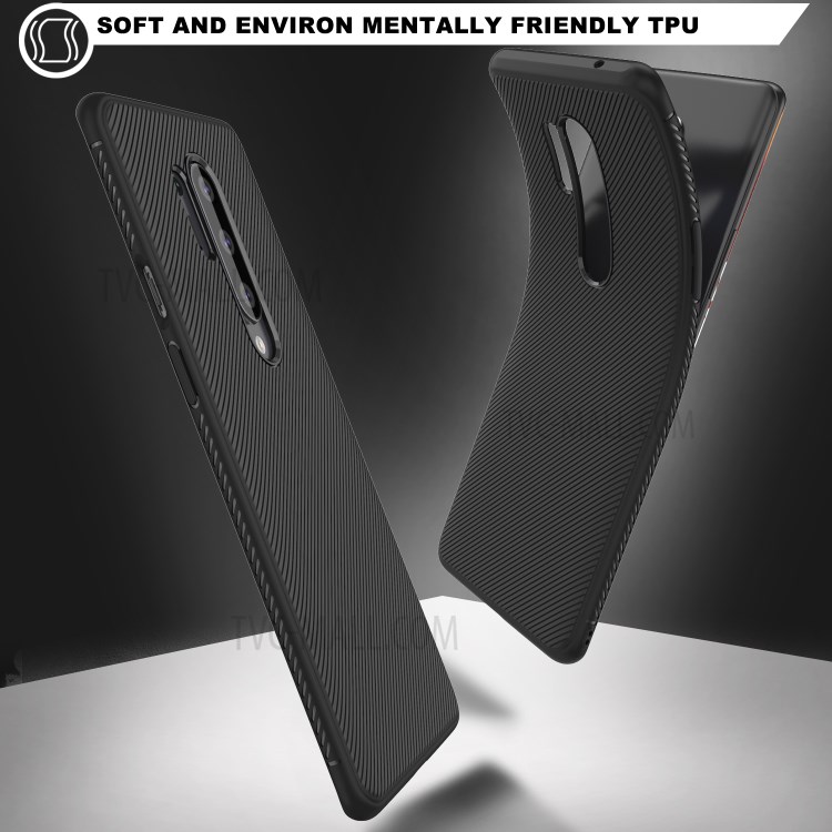 LENUO Twill Texture TPU Téléphone Pour OnePlus 8 Pro - Noir-3